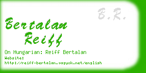 bertalan reiff business card